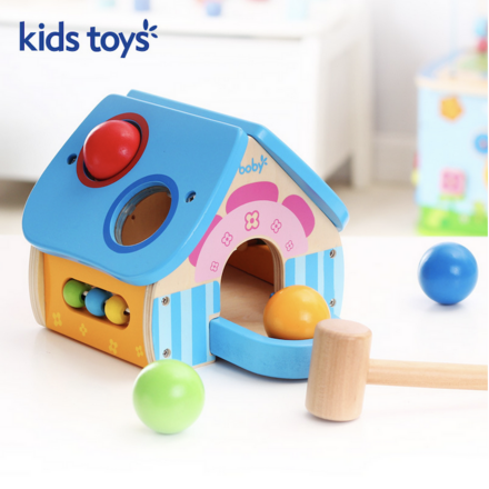 Baby Pounding House Wooden Toy