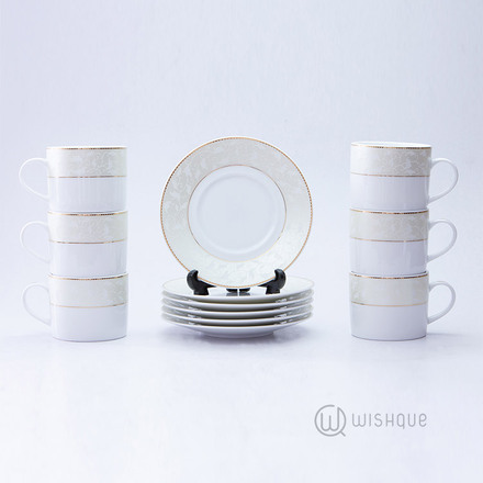Winterwind Ivory 12 Pcs Dankotuwa Porcelain Tea Set