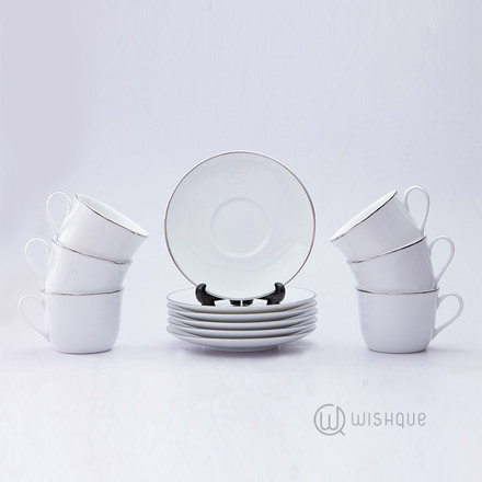 Cherry-R-Avi Platinum 12 Pcs Dankotuwa Porcelain Tea Set