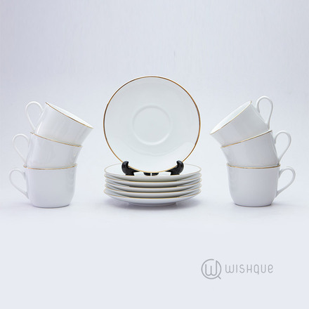Cherry-R-Avi Gold 12 Pcs Dankotuwa Porcelain Tea Set