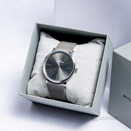IBSO Men's Quartz Grey Leather Watch-2222B-G