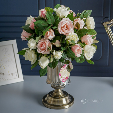 Amazing Roses in a  Classic Glass Vase