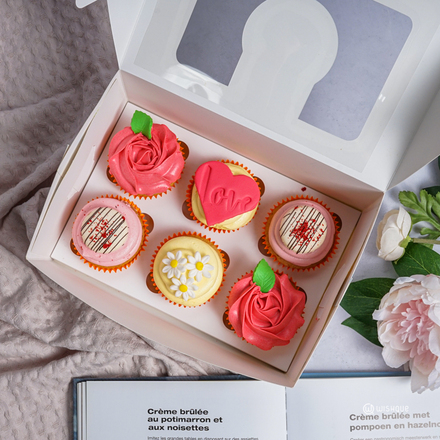 Sweet Love Vanilla Cupcake Box of 6