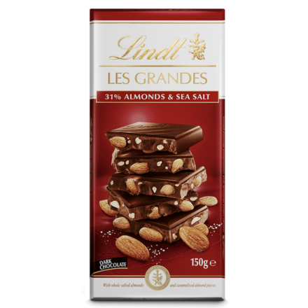 Lindt LES GRANDES Dark Almond & Sea Salt 150g