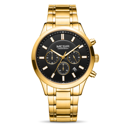 MEGIR Chronograph Luxury Gold Watch for Men - Gold MS2150GGD-1N3