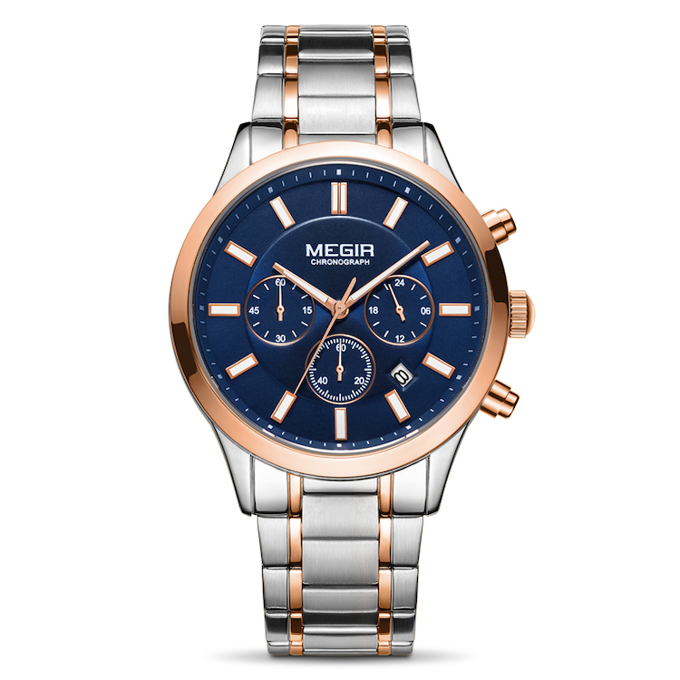 MEGIR Chronograph Luxury Watch for Men - Silver MS2150GTR-2N0