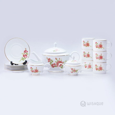 New Romantic 17 Pcs Dankotuwa Porcelain Tea Set