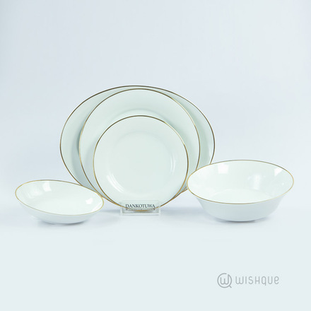 Cherry-R-Avi Gold 21 Pcs Dankotuwa Porcelain Dinner Set