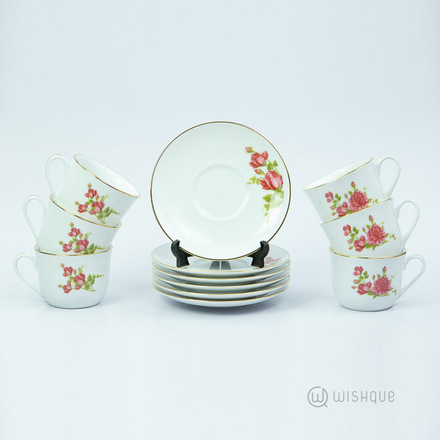 New Romantic 12 Pcs Dankotuwa Porcelain Tea Set