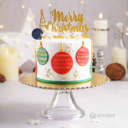 Jingle Bells Christmas Ribbon Cake