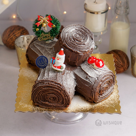 Chocolate Yule Log Cake