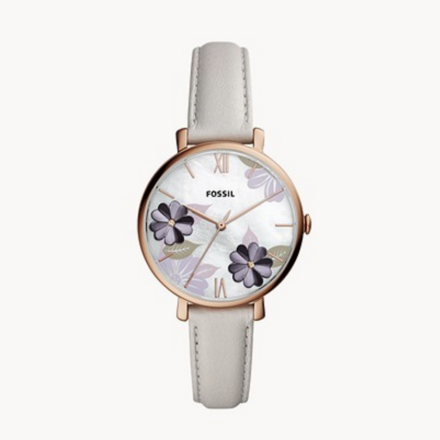 Fossil Jacqueline Three-Hand Mineral Grey Leather Ladies Watch ES4672